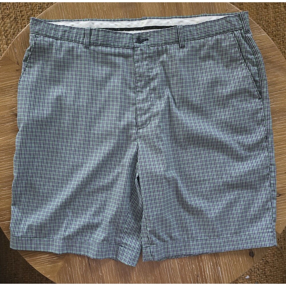 RH golf shorts Men's Size 40. Poly Spandez Blend. Blue Green White Check